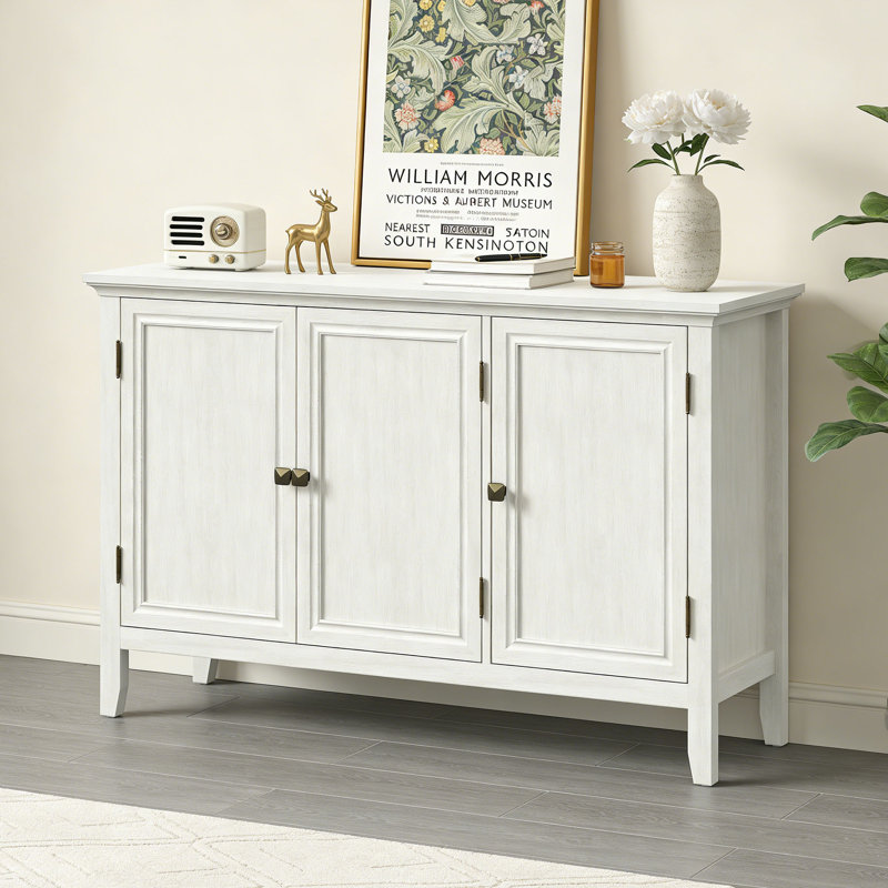 August Grove® 3-Door Buffet Cabinet With Adjustable Shelves | Wayfair